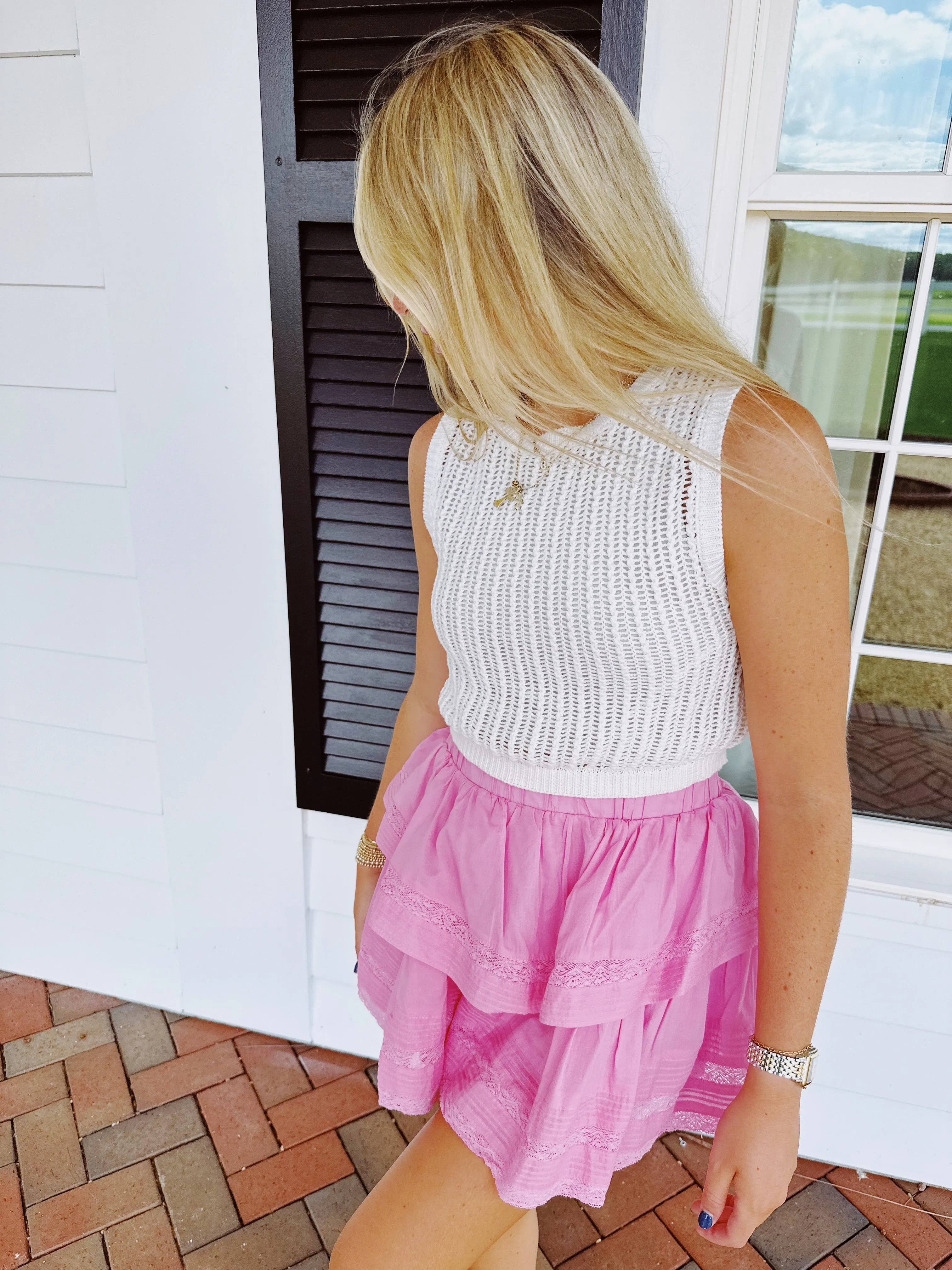 Olivia Crochet Top - White