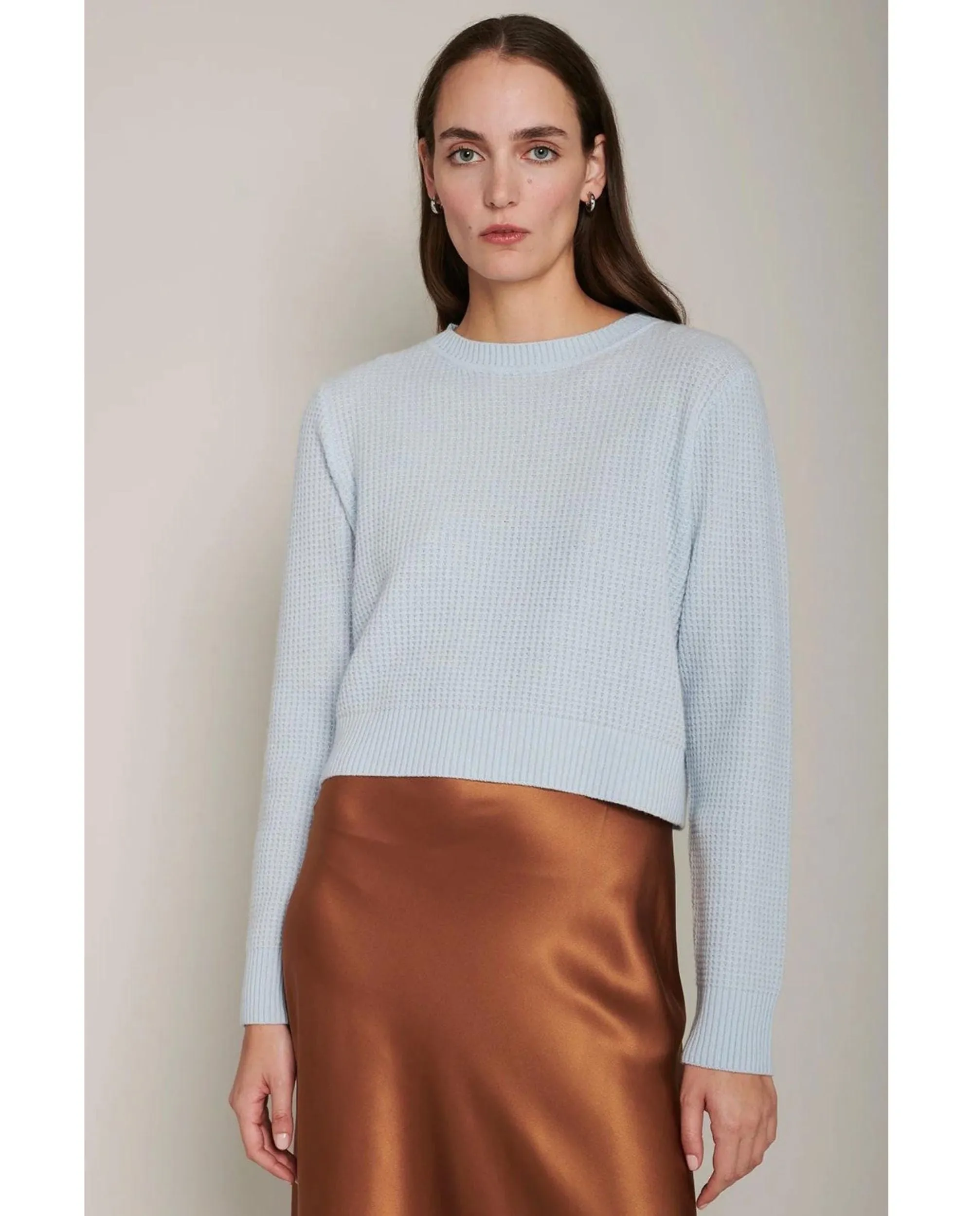 Organic by John Patrick Cora Cashmere Thermal Pullover Aqua