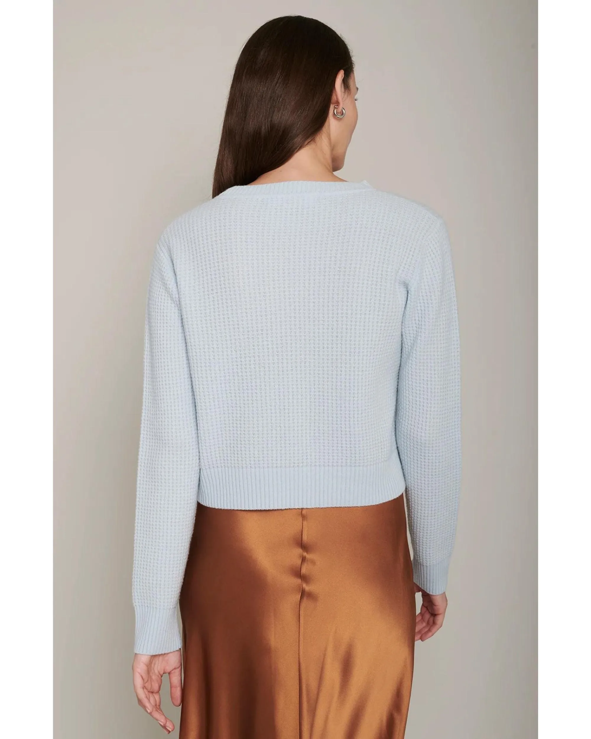 Organic by John Patrick Cora Cashmere Thermal Pullover Aqua