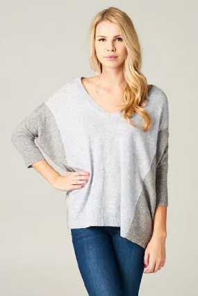 Oversized Colorblock Dolman Sleeve Sweater