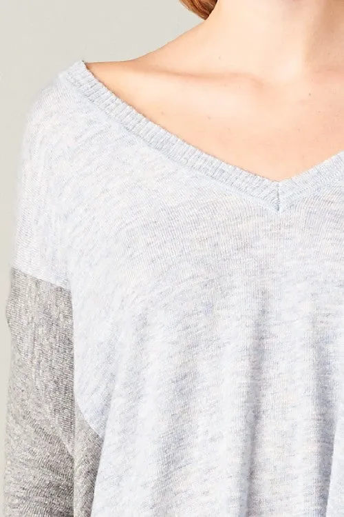 Oversized Colorblock Dolman Sleeve Sweater