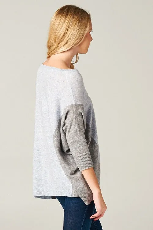 Oversized Colorblock Dolman Sleeve Sweater