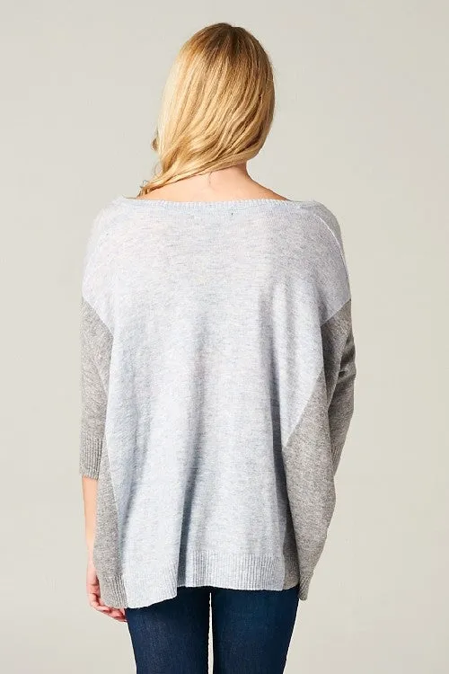 Oversized Colorblock Dolman Sleeve Sweater