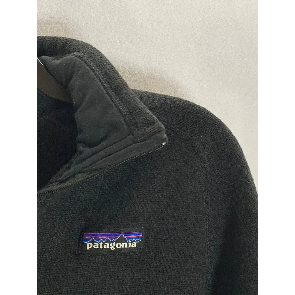 PATAGONIA Women's Black Quarter-Zip Fleece Pullover Sweater SZ L
