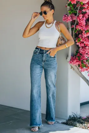 PC904 Frayed Mid-Rise Jeans
