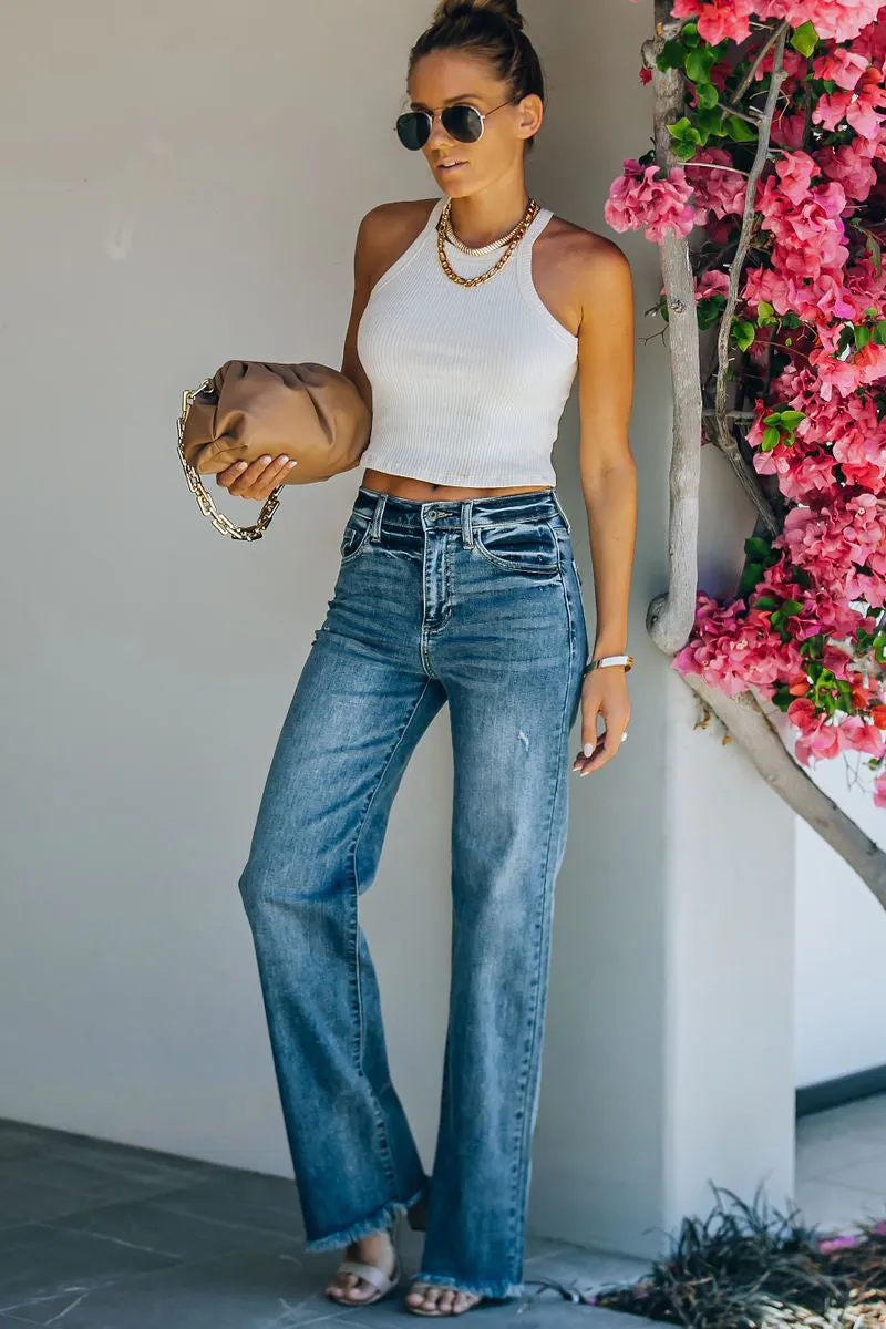 PC904 Frayed Mid-Rise Jeans