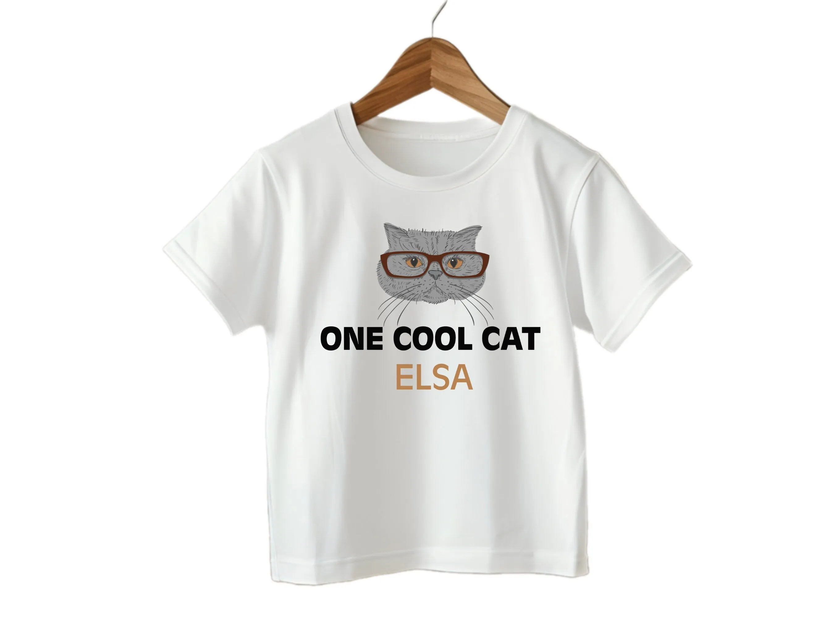 Personalized Name Birthday Boys Bodysuit Gift, One Cool Cat Design