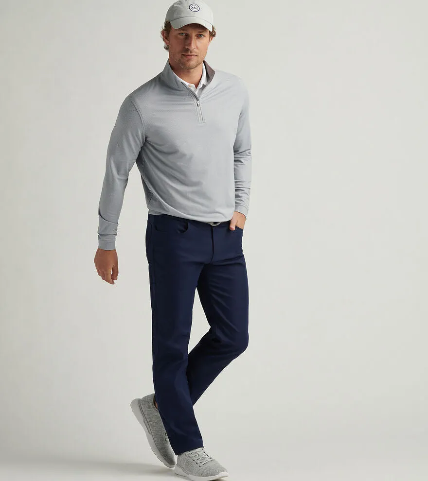 Peter Millar Men's Perth Birdseye Performance 1/4 Zip Pullover Sweater - Gale Grey