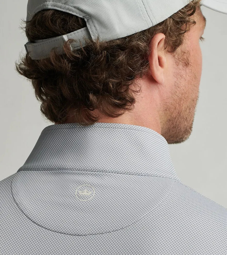 Peter Millar Men's Perth Birdseye Performance 1/4 Zip Pullover Sweater - Gale Grey