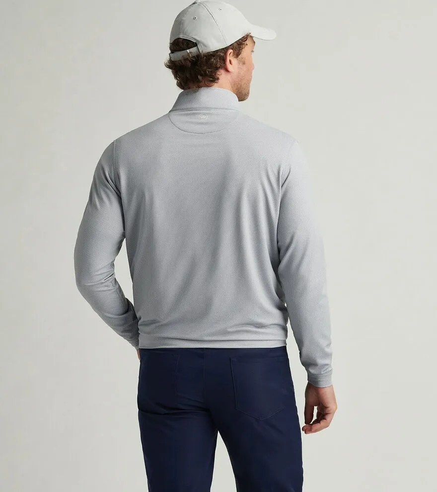 Peter Millar Men's Perth Birdseye Performance 1/4 Zip Pullover Sweater - Gale Grey