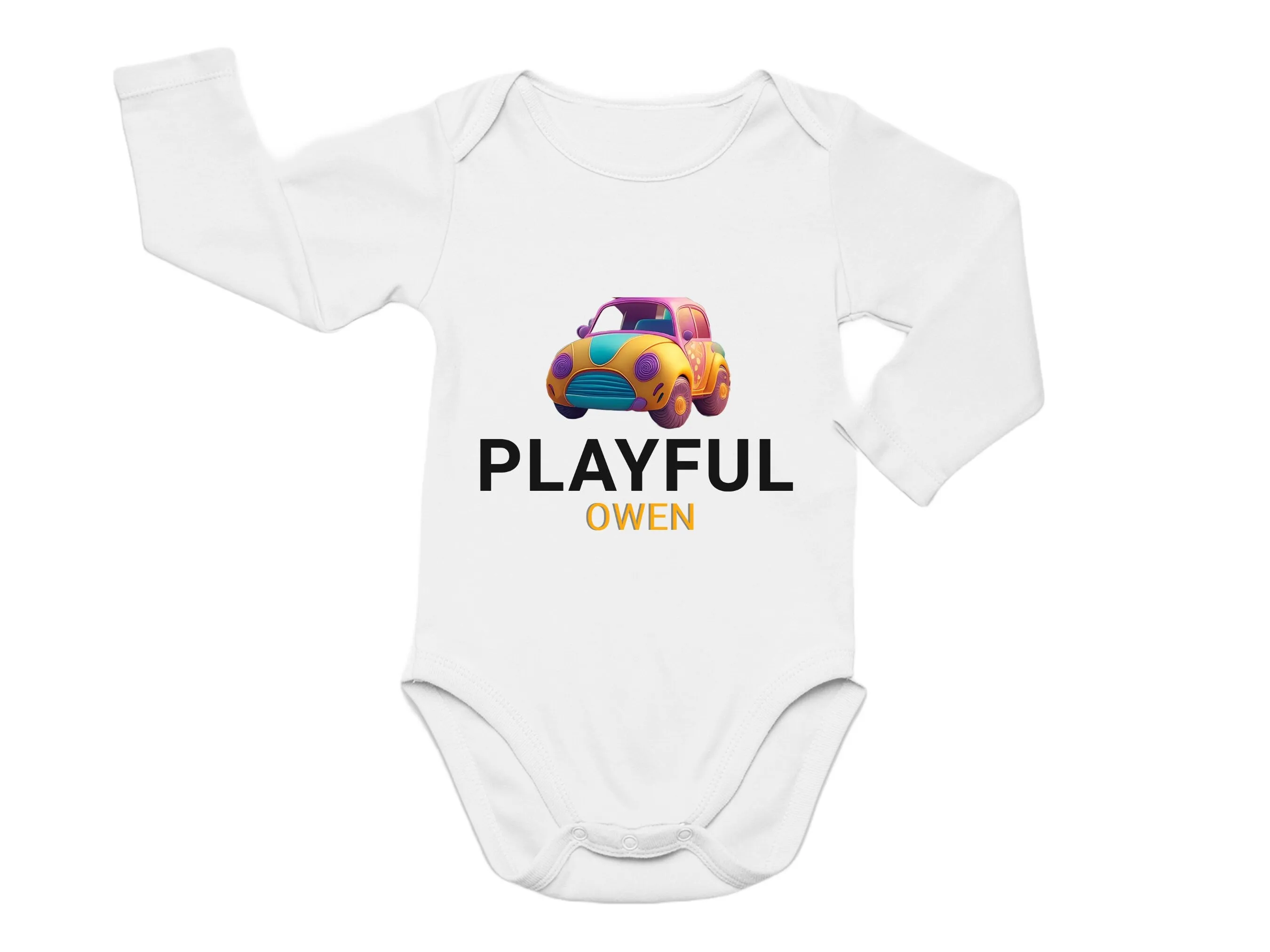 Playful and Fun Personalized Name Short Sleeve Baby Bodysuit Gift for Birthdays