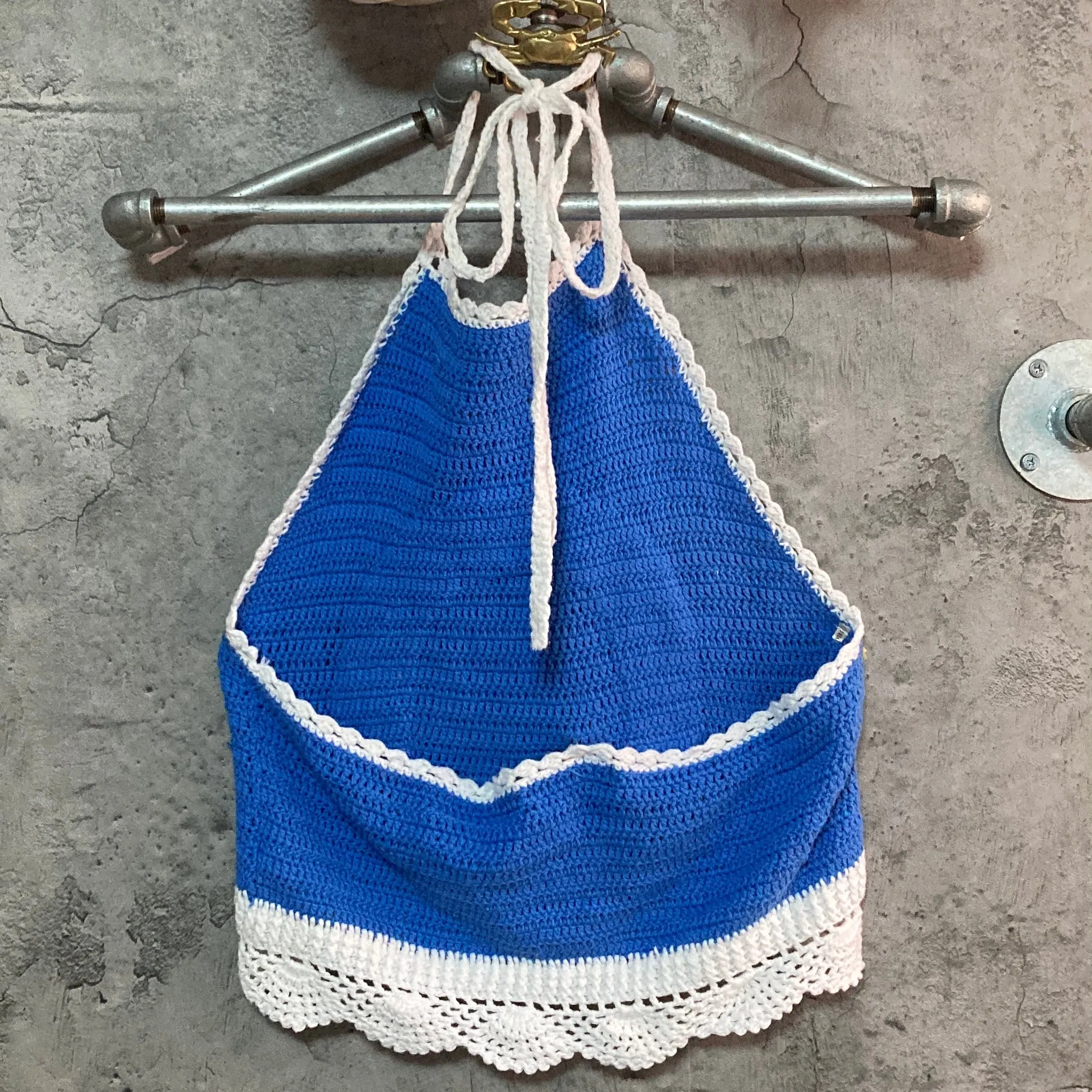 rainbow halterneck top forever21 blue