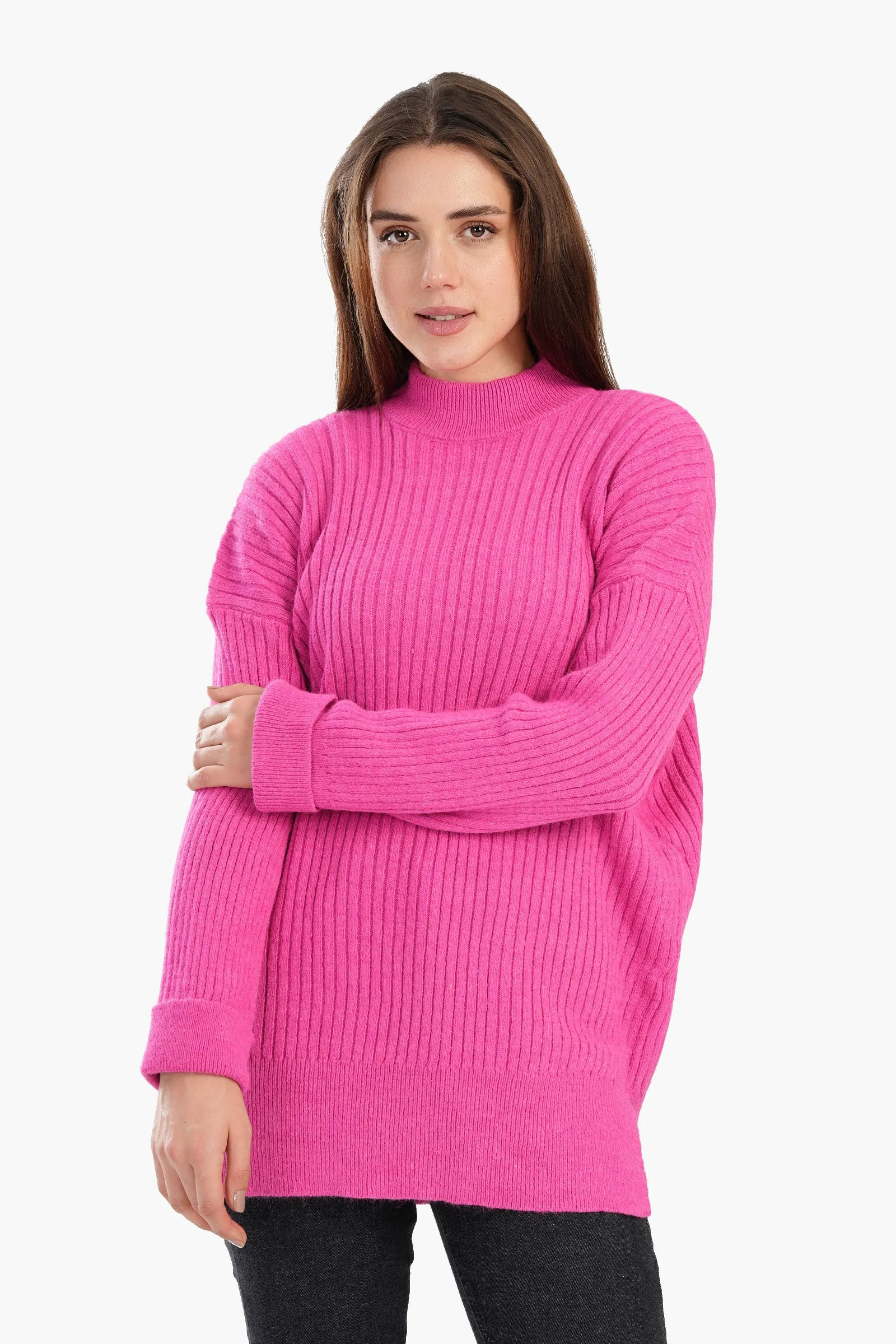 Relaxed Fit Ribbed Pullover
