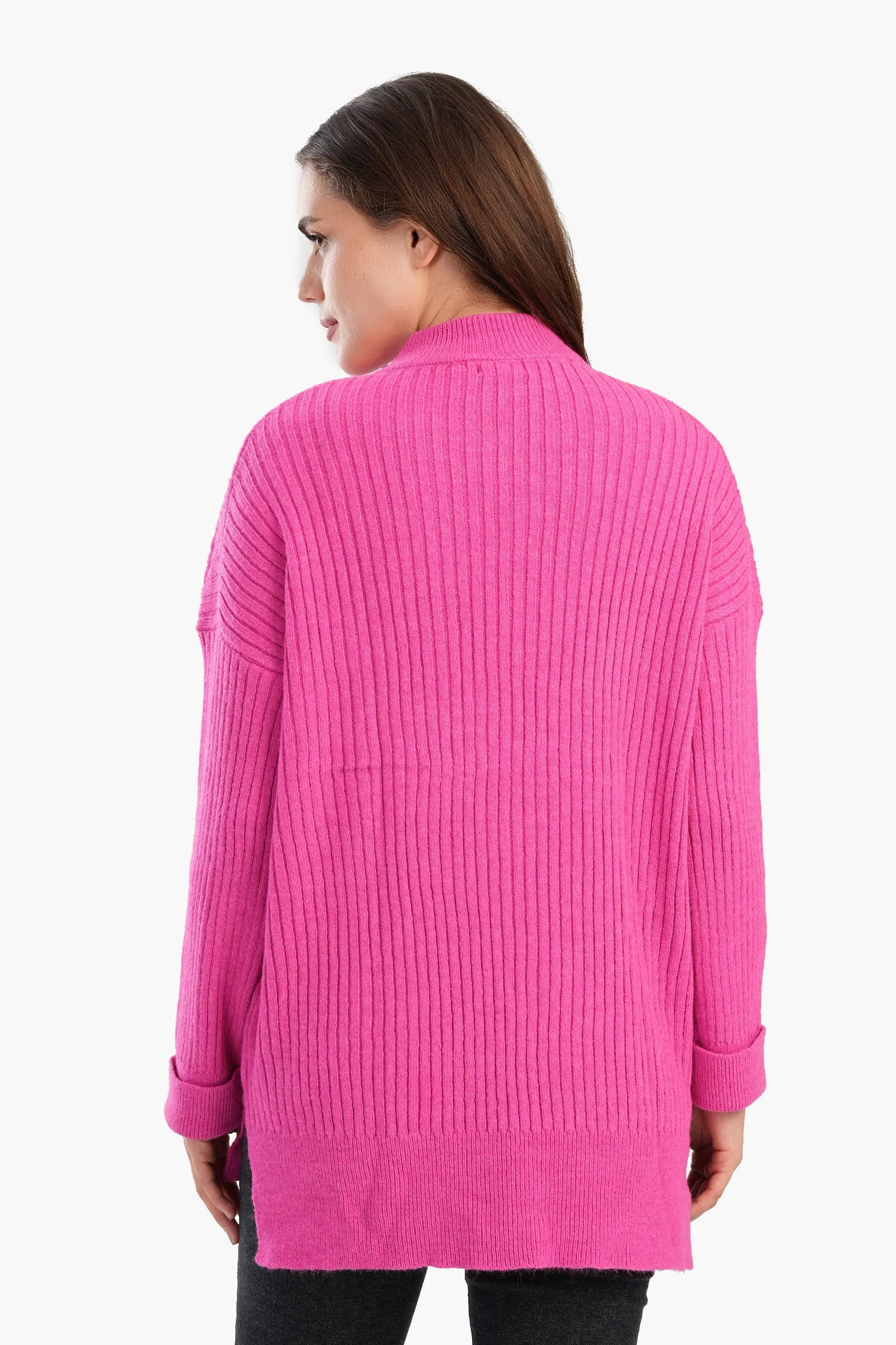 Relaxed Fit Ribbed Pullover