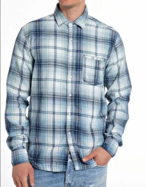 REPLAY HEMD HELLBLAU KARIERT M4066A