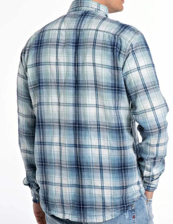 REPLAY HEMD HELLBLAU KARIERT M4066A