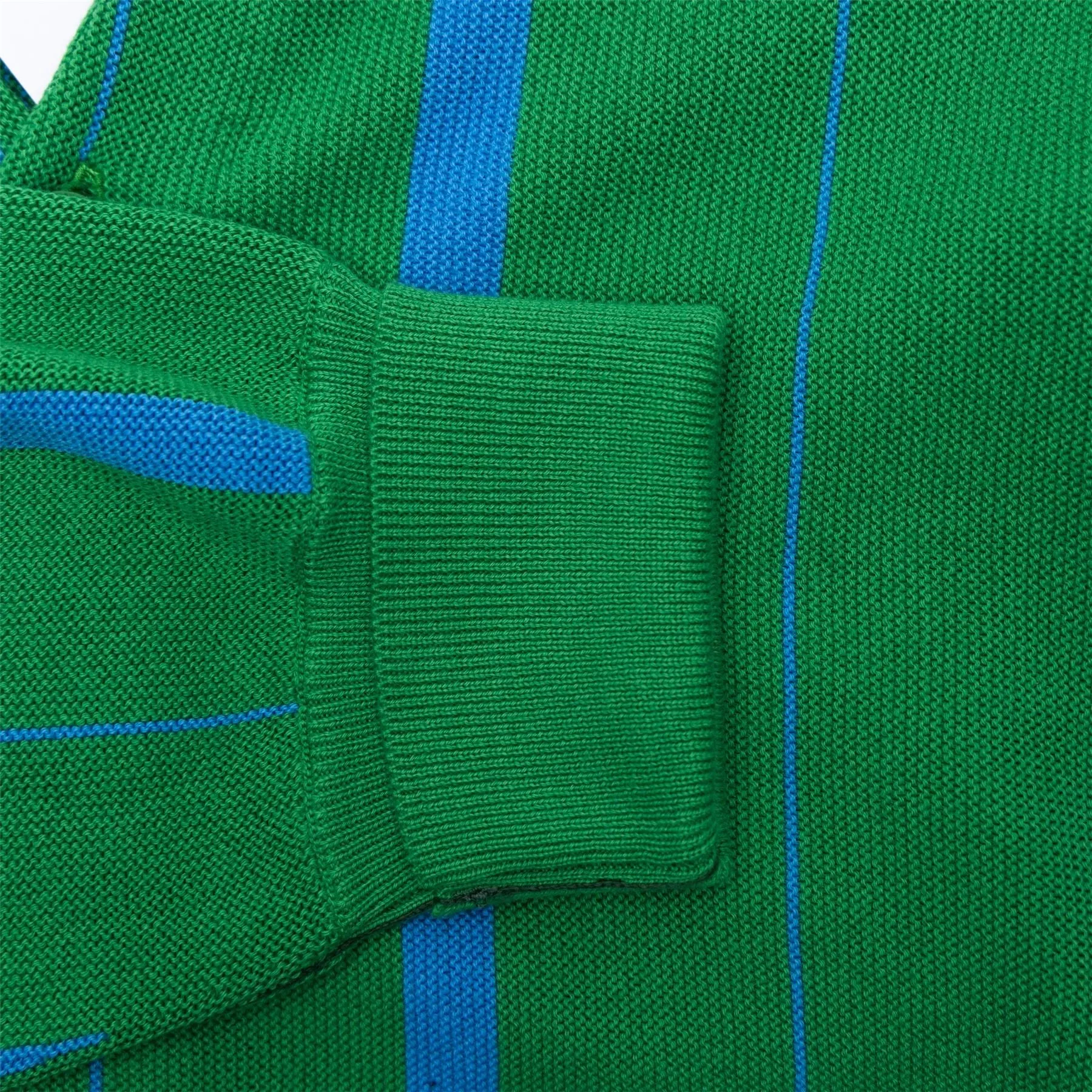 Ribbed Finished V-Neck Striped Cardigan Tarragon/Ethereal - SS23