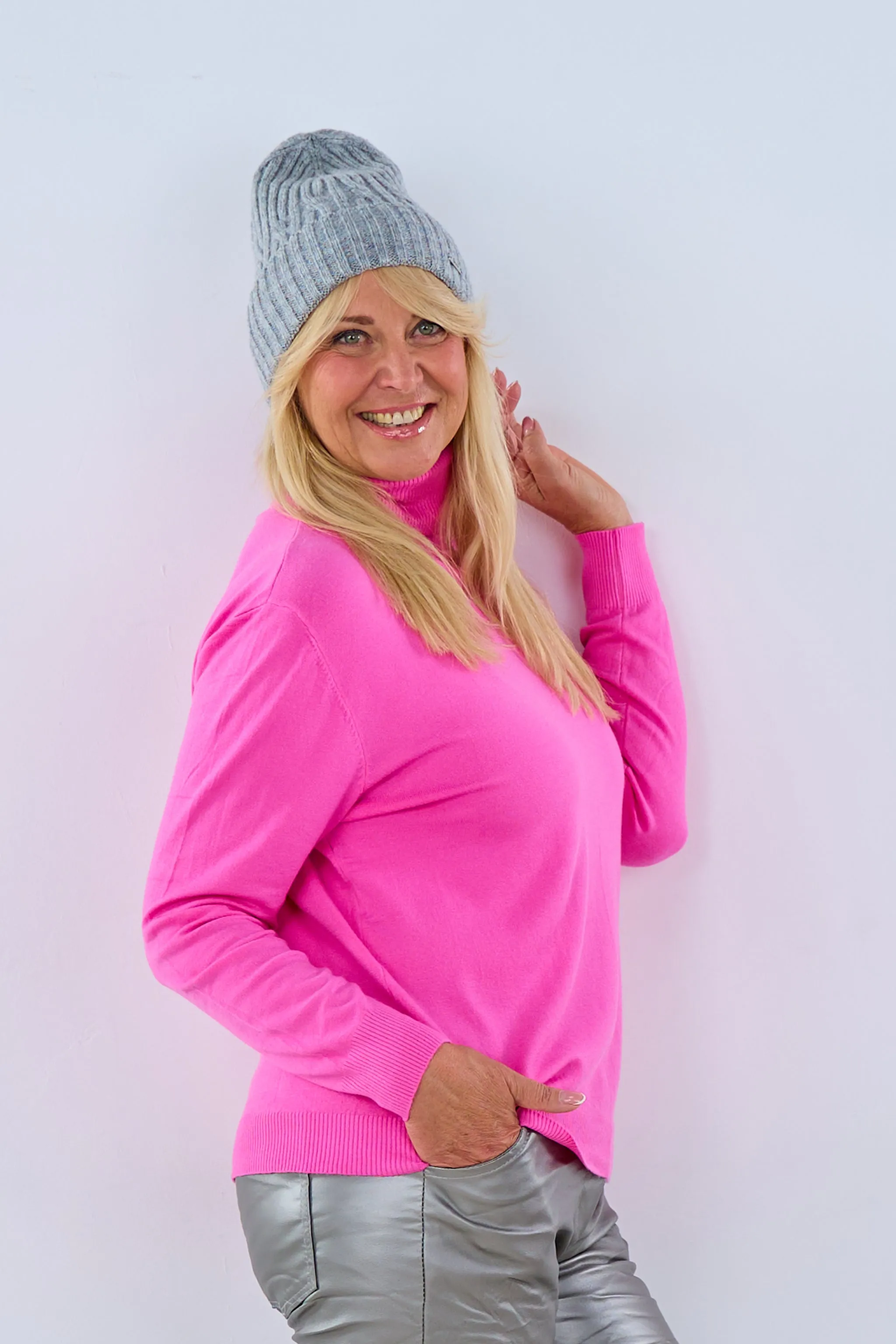Rollkragen Pulli "Senora", pink