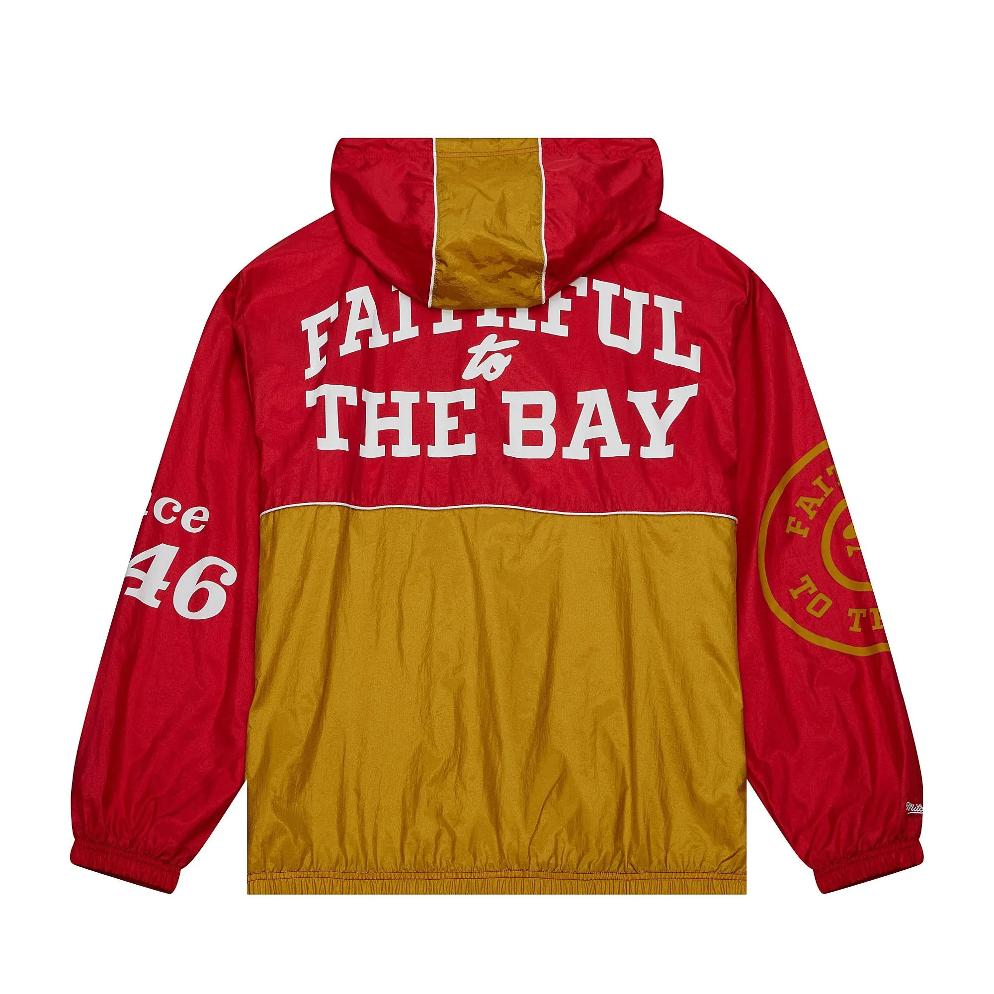 SAN FRANCISCO 49ERS MEN'S TEAM OG FAITHFUL TO THE BAY ANORAK PULLOVER WINDBREAKER