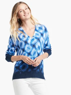 Shibori Sweater in Blue Multi