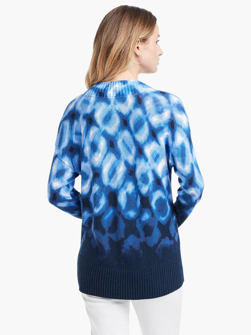 Shibori Sweater in Blue Multi