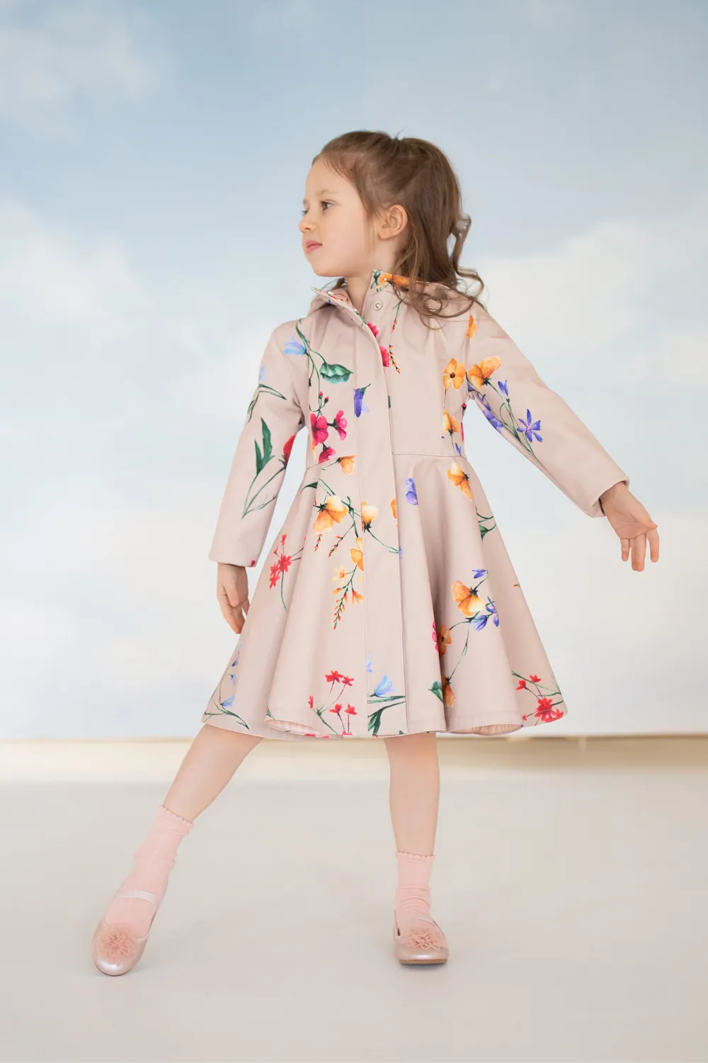 'Spring Bloom' Girls coat in size 98/104 (with imperfection)