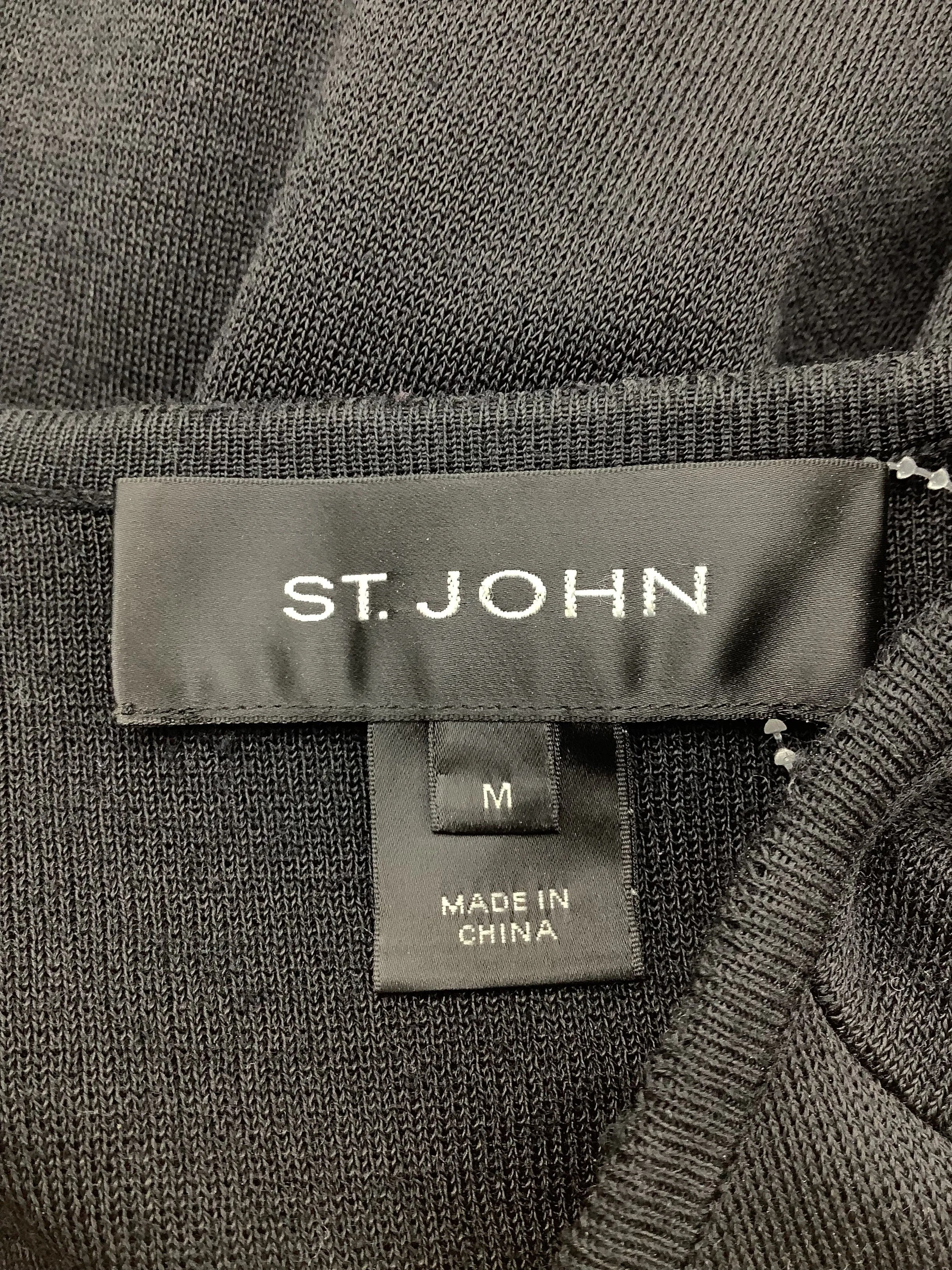 St. John Open Front Sweater Black Size: M