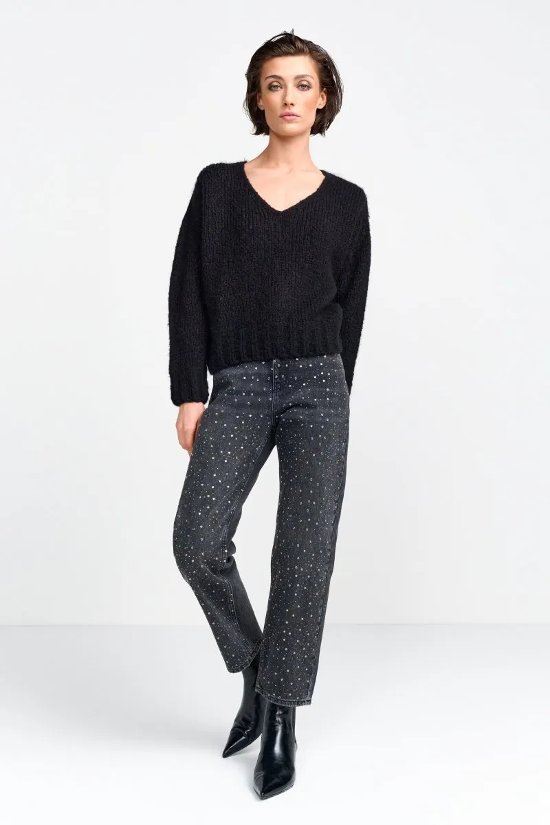 Strickpullover mit V-Ausschnitt