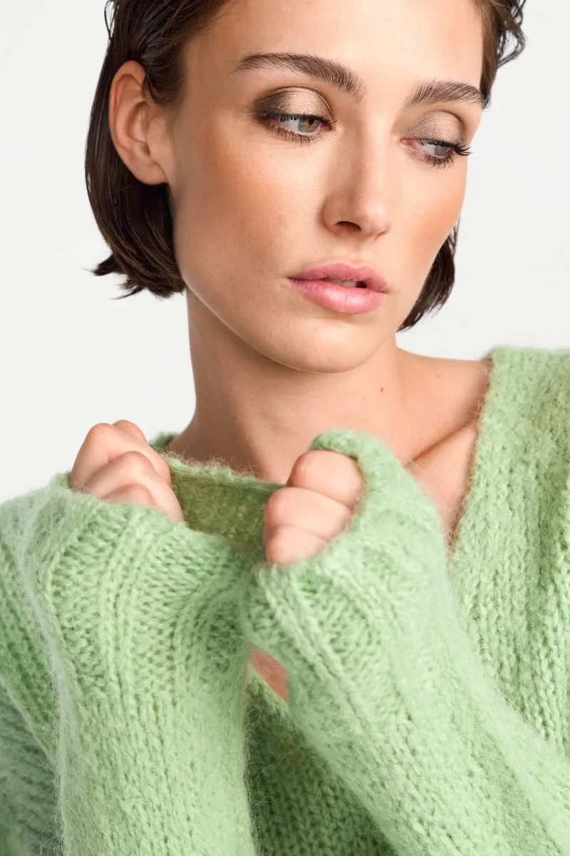 Strickpullover mit V-Ausschnitt