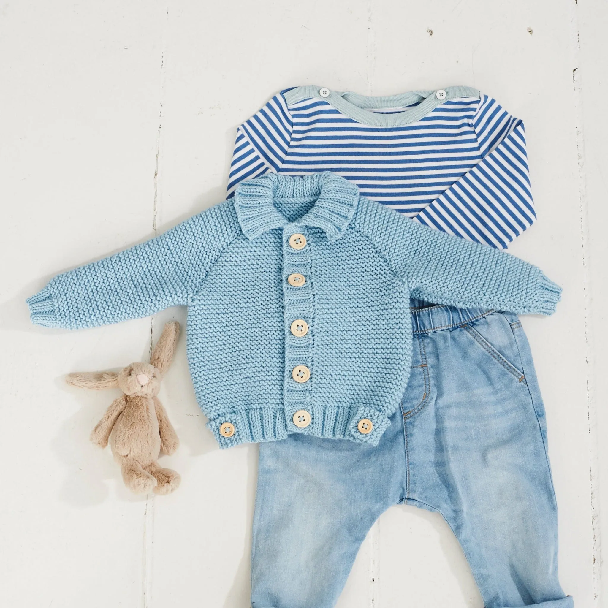 Stylecraft Baby Easy Knit Cardigan DK Knitting Pattern 9505