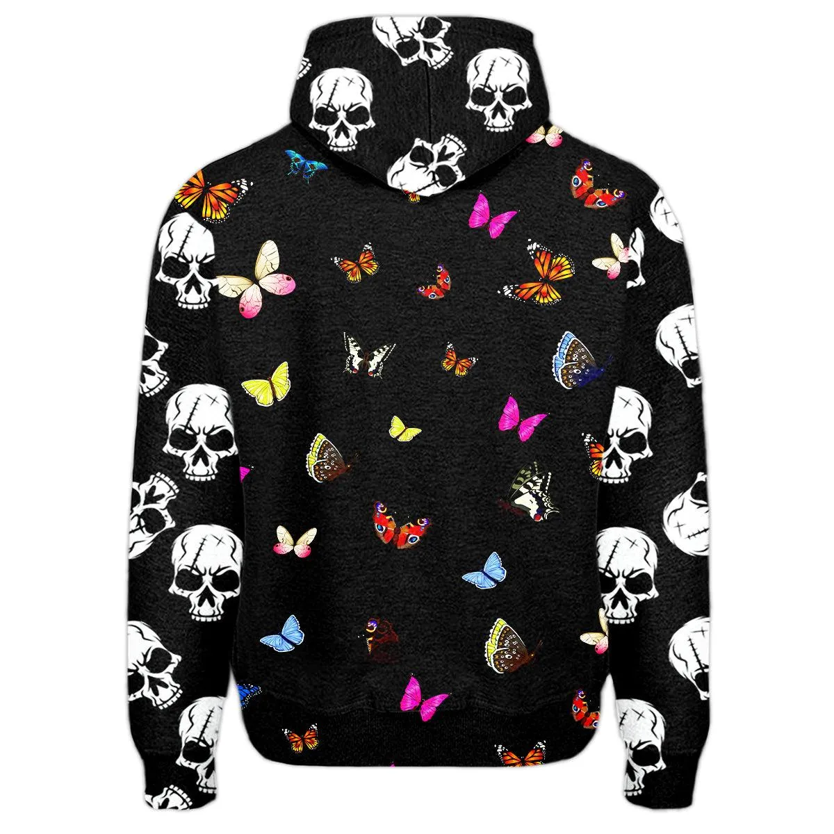 Sunflower Gothic Skull All Over Print Unisex Pullover Hoodie