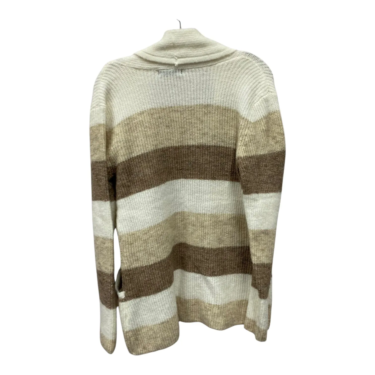 Sweater Cardigan By Verve In Cream & Tan, Size:M