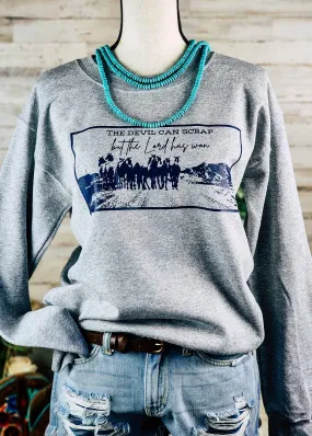 The Devil Can Scrap Gray Pullover Sweatshirt
