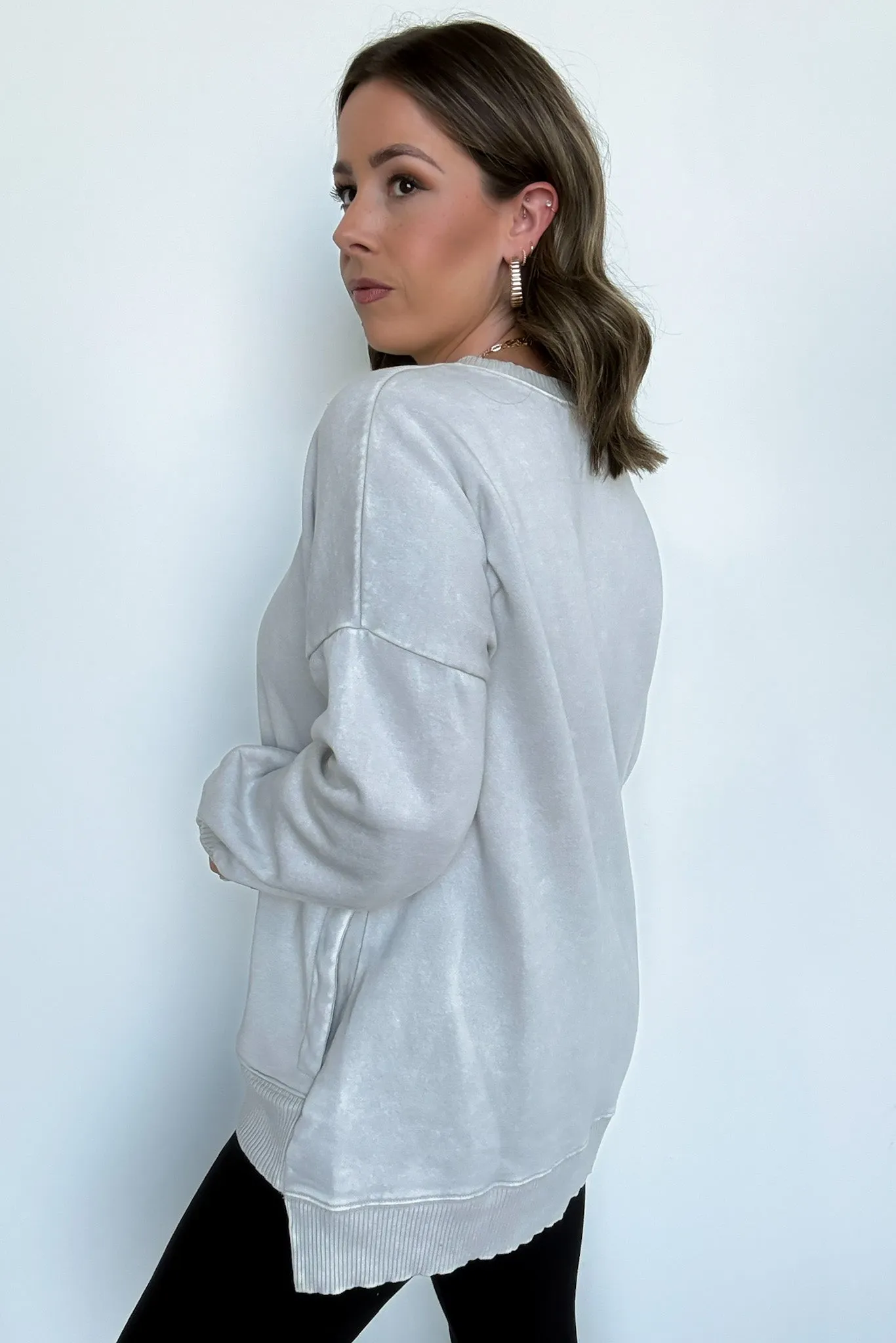 Timeless Energy Acid Wash High Low Pullover - FINAL SALE
