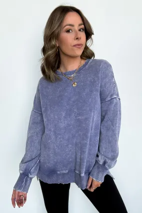 Timeless Energy Acid Wash High Low Pullover - FINAL SALE