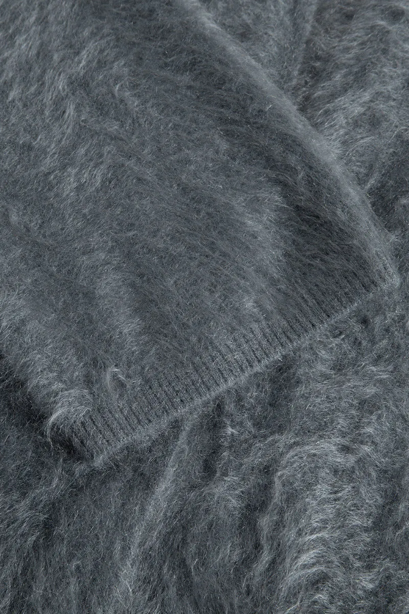 Ultrafine One-Button Brushed Cashmere Cardigan