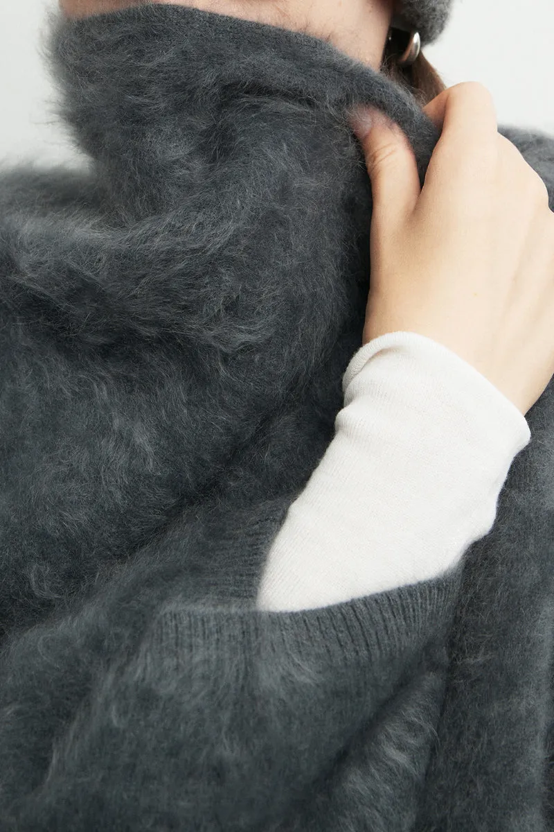 Ultrafine One-Button Brushed Cashmere Cardigan