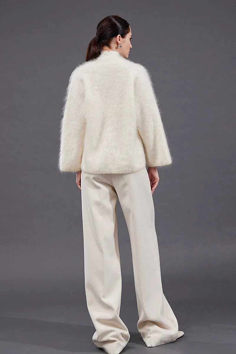 Ultrafine One-Button Brushed Cashmere Cardigan