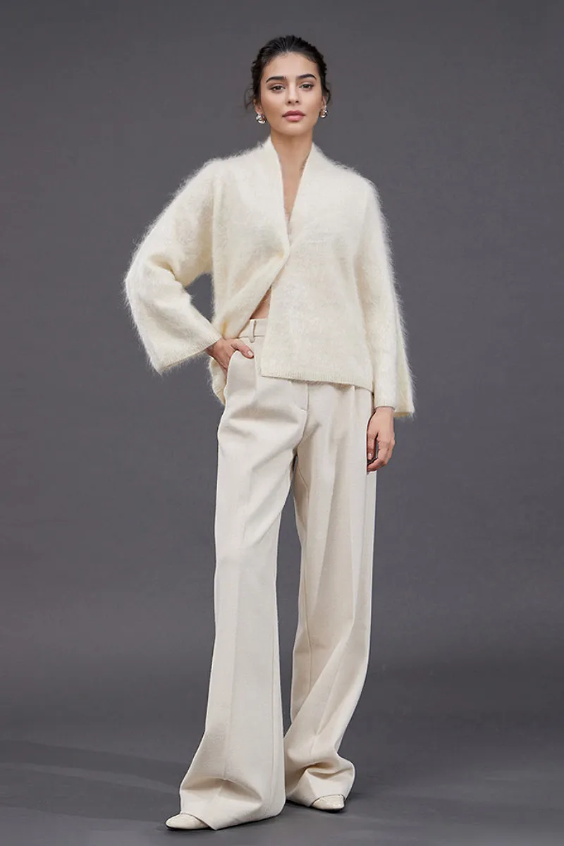 Ultrafine One-Button Brushed Cashmere Cardigan