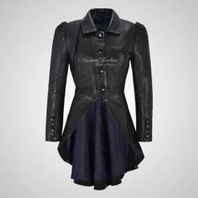 URBAN ELEGANCE Women Dove Tail Leather Coat