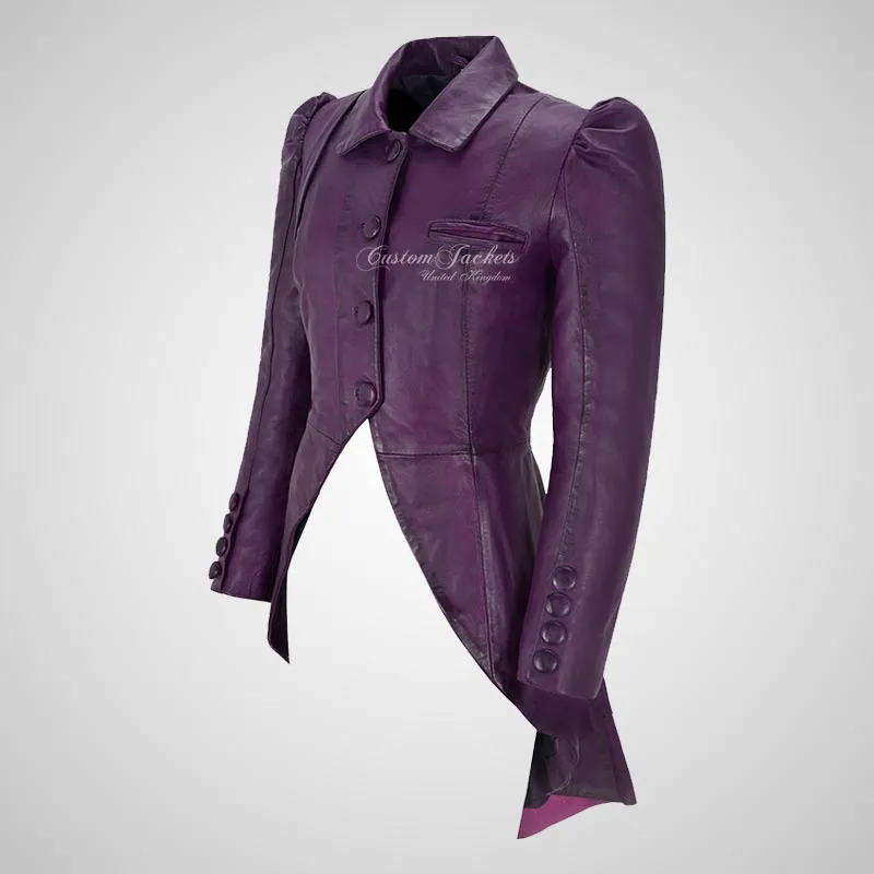 URBAN ELEGANCE Women Dove Tail Leather Coat