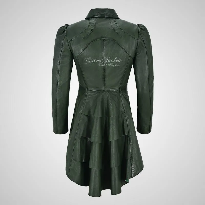 URBAN ELEGANCE Women Dove Tail Leather Coat