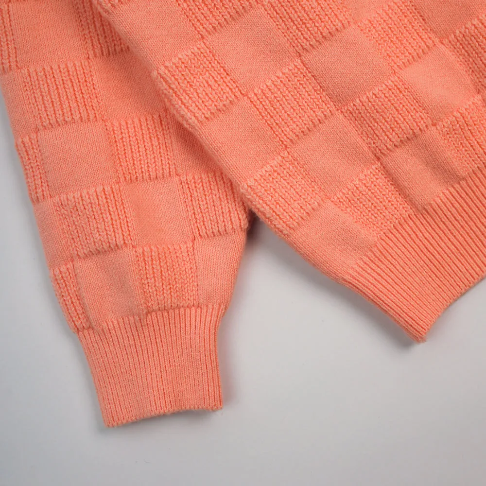 Vibrant Salmon Wool Girls Pullover 7251