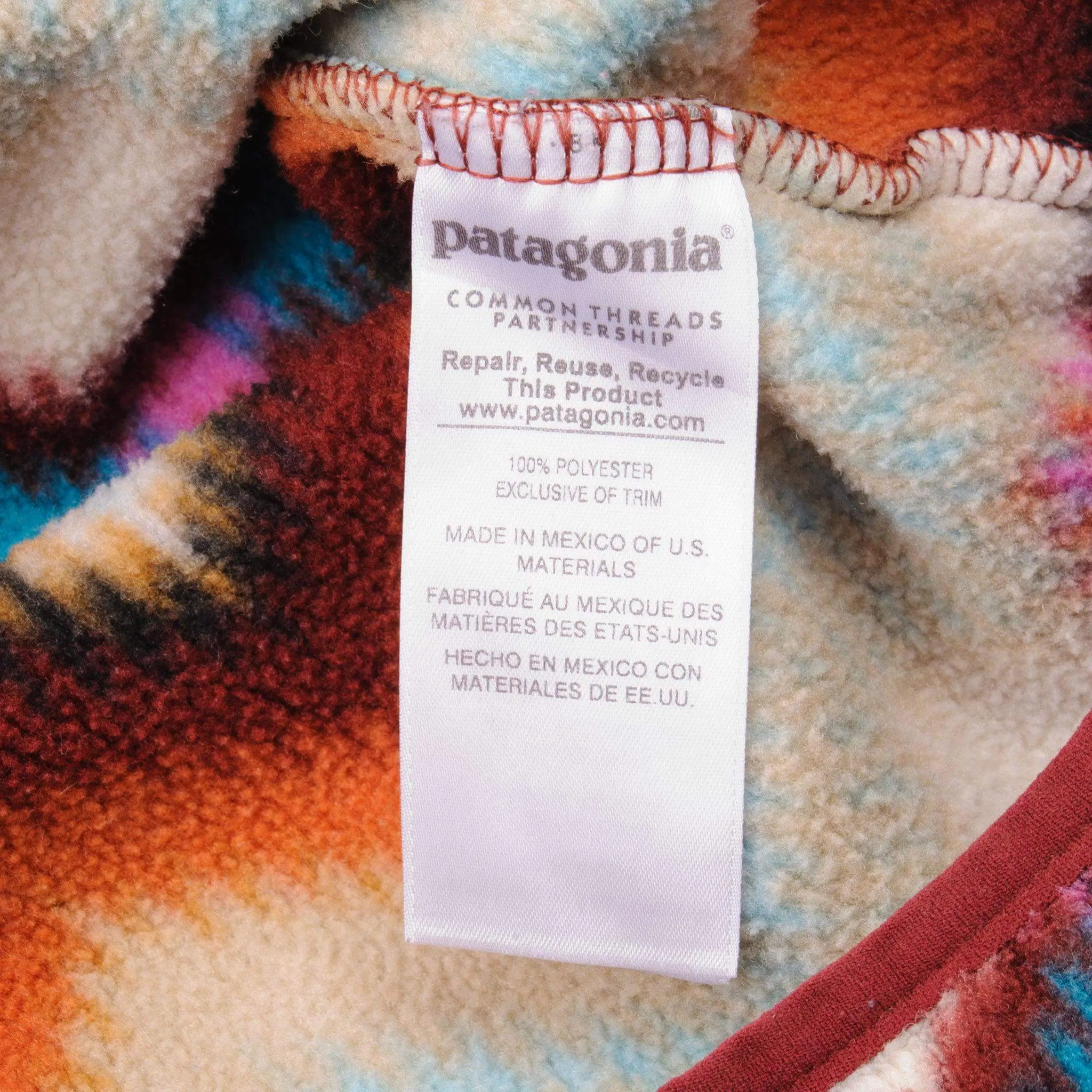 VINTAGE PATAGONIA SYNCHILLA SNAP T MONOGRAM FLEECE PULLOVER LARGE