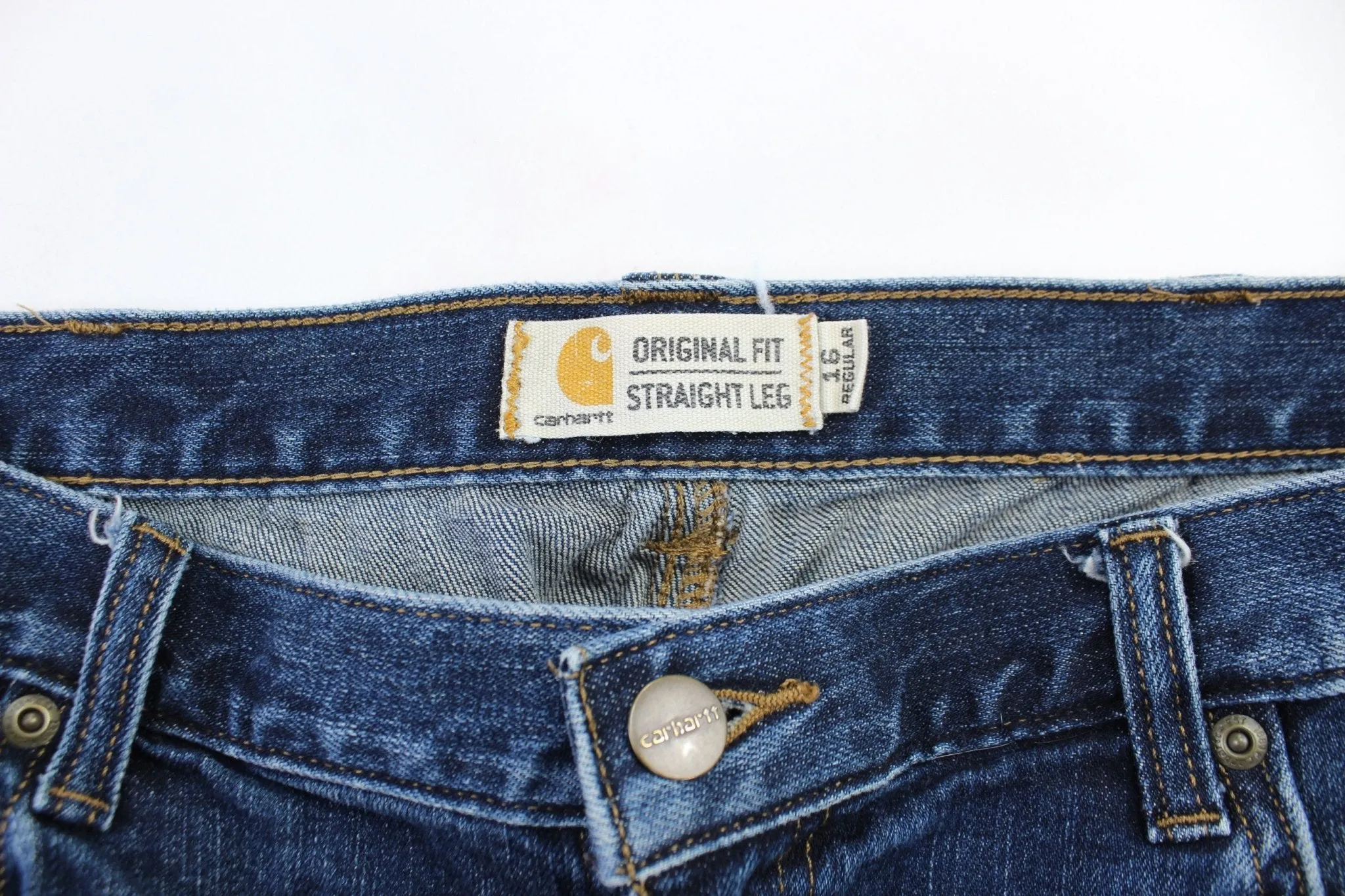 Women's Carhartt Logo Patch Dark Wash Denim Jeans