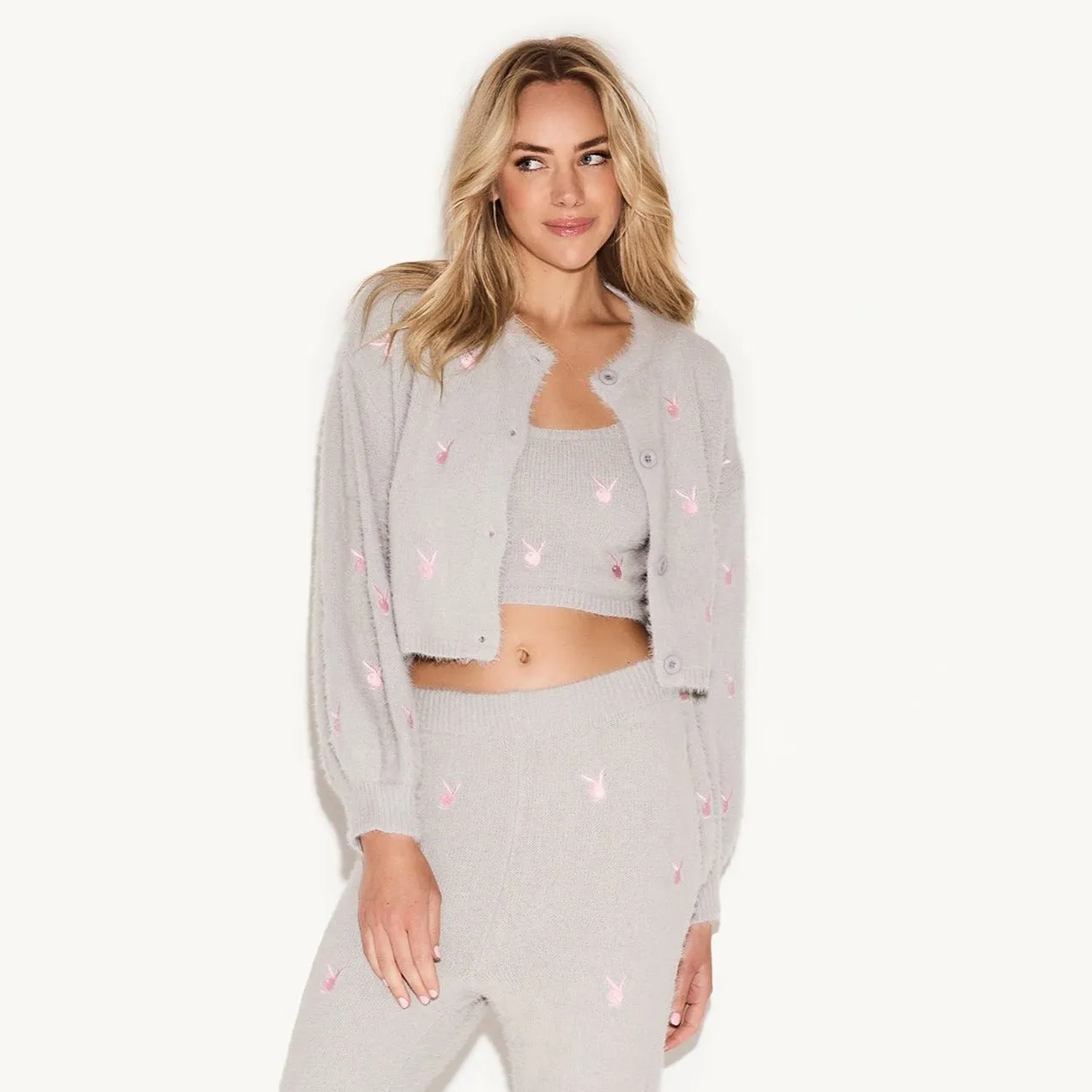 Women's Fluffy Knit Crop Top