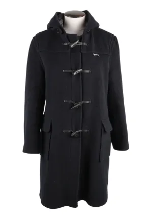 Women's Girl's Gloverall Navy Wool Blend Hooded Duffle Coat Size 15 years