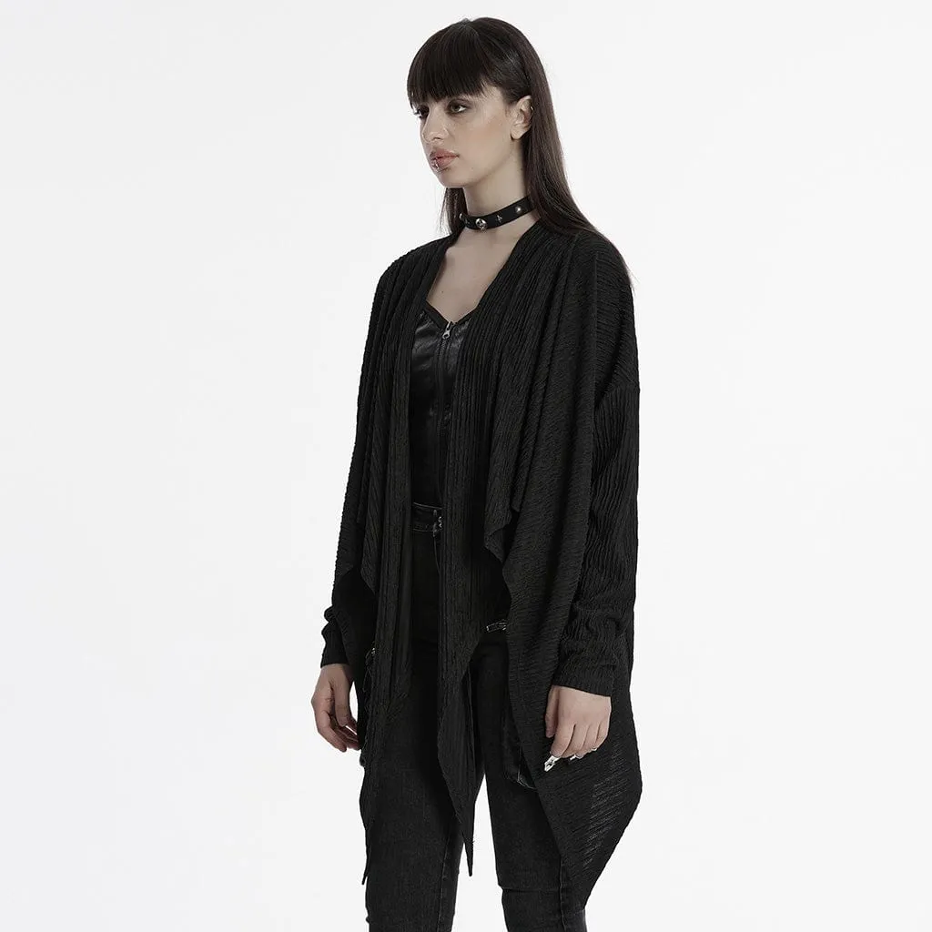 Women's Punk Irregular Ruched Cardigan