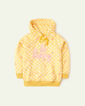 Yellow Printed Pullover Hoodie