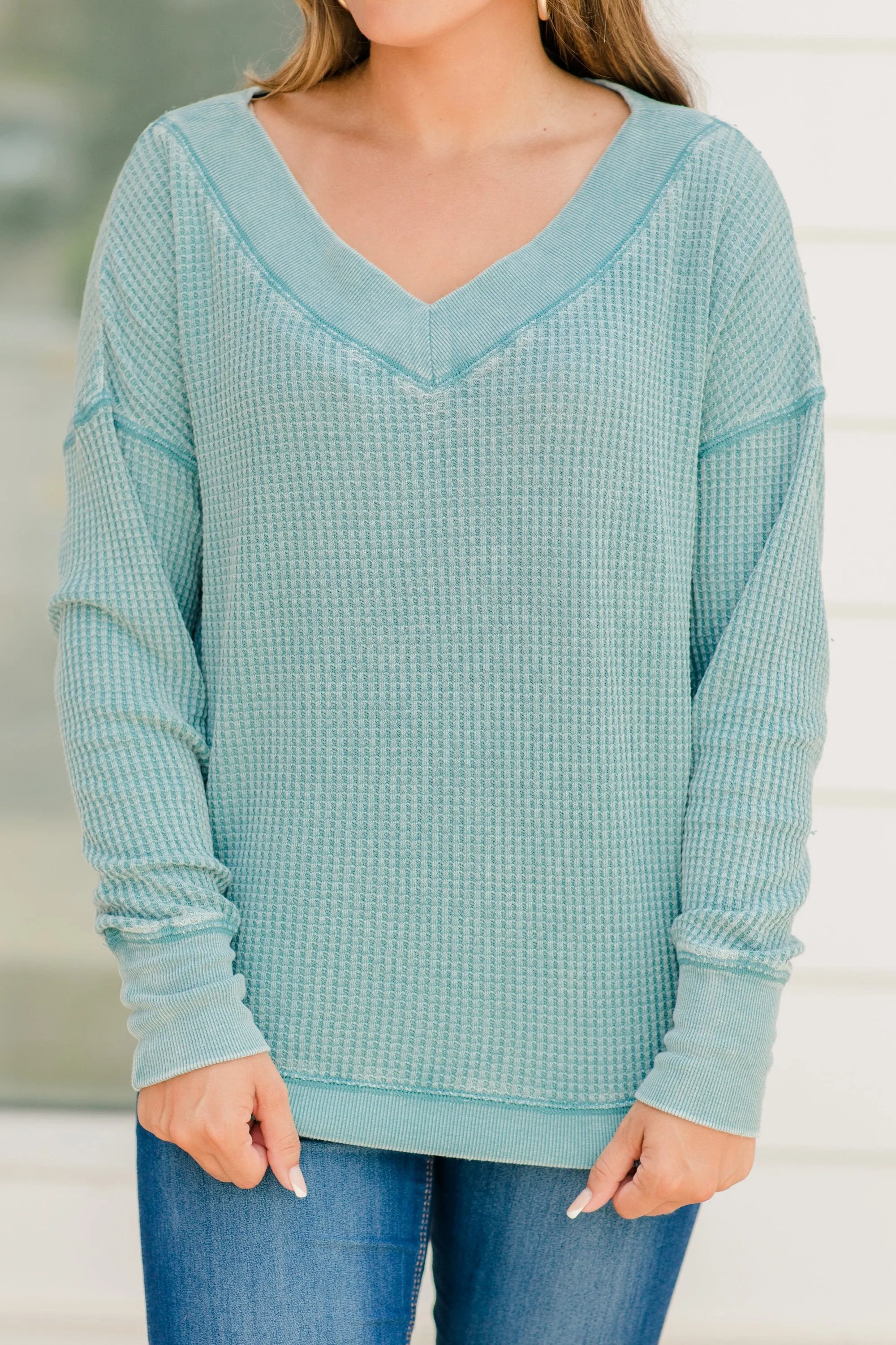 Z Supply: Emilia Storm Blue Thermal Top